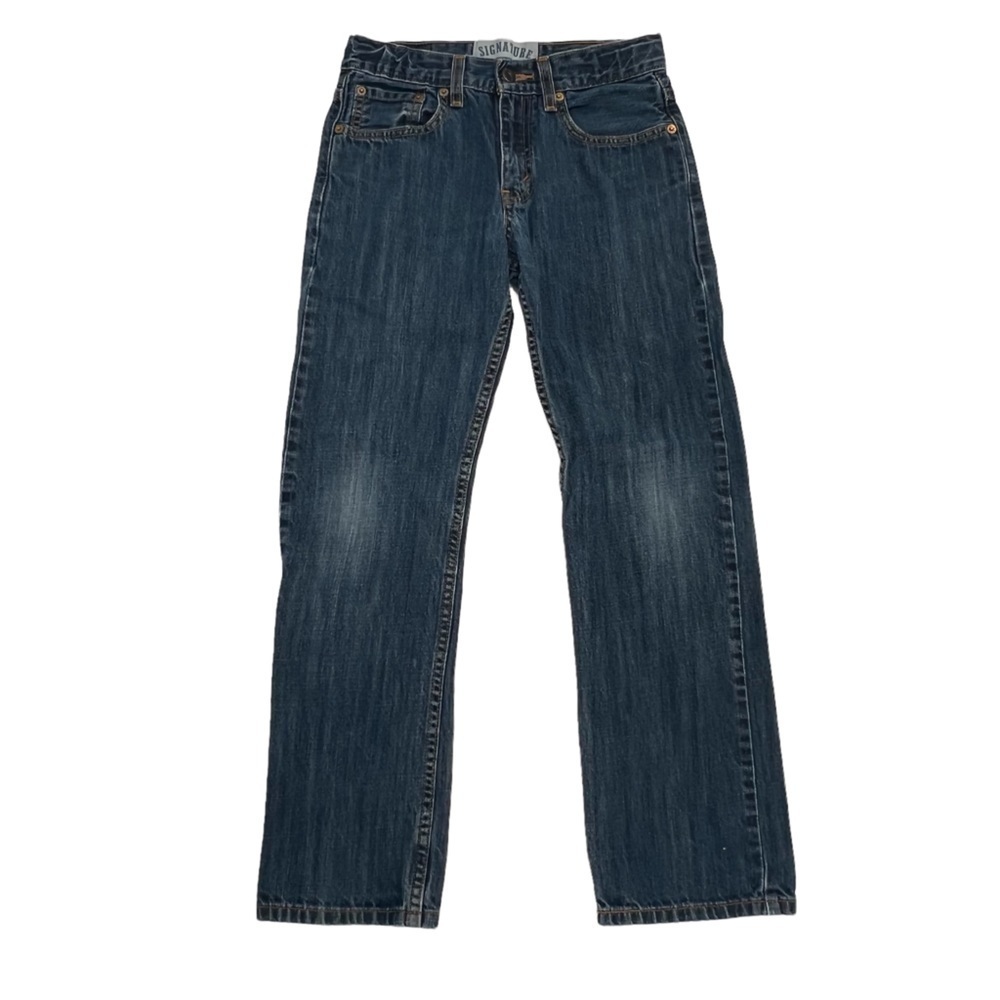 Levi's Signature Slim Straight Fit Adjustable Waistband Jeans Size 12 Youth